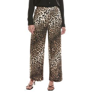 Picadilly Womens  Animal Print Wide-Leg Pant, Brown